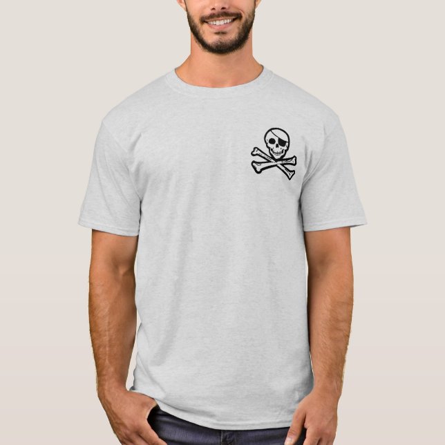 Pirate Seas Poem Jolly Roger T-Shirt (Front)