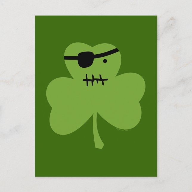Pirate Shamrock Postcard (Front)