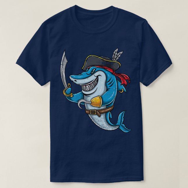 Pirate Shark Boys Halloween 665  T-Shirt (Design Front)