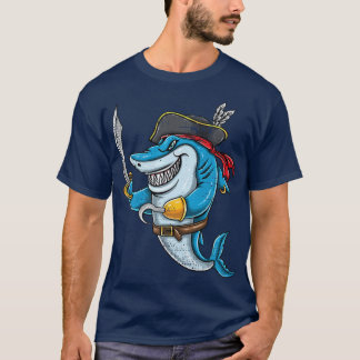 Pirate Shark Boys Halloween 665 T-Shirt