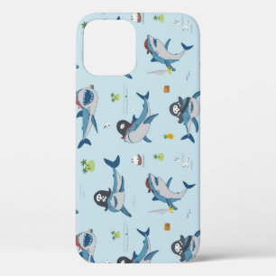 Pirate Shark Doodle Illustration iPhone 12 Case