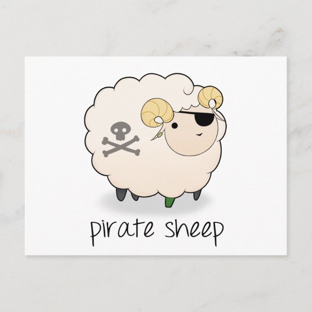 Pirate Sheep Postcard (Front)