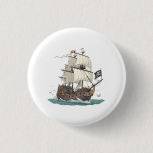 Pirate Ship 1 Inch Round Button