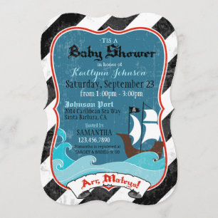 Pirate Ship and Ocean Baby Shower Invitation