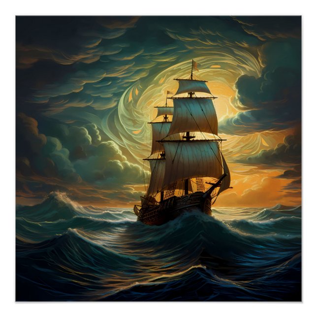 Pirate Ship Art Series - First Edition #16 Poster (Front)