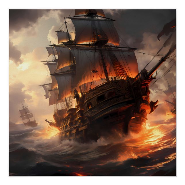Pirate Ship Art Series - First Edition #20 Poster (Front)