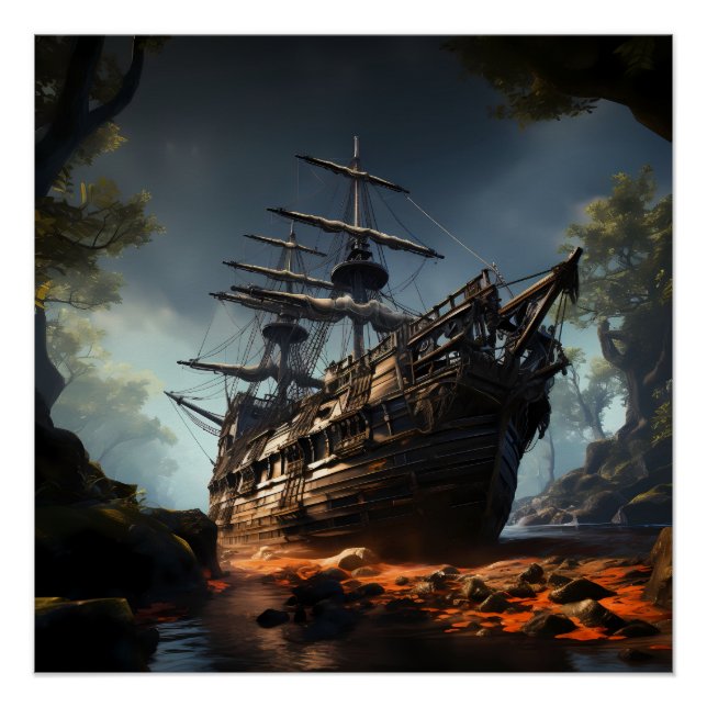 Pirate Ship Art Series - First Edition #23 Poster (Front)