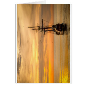 Pirate Ship At Sunset