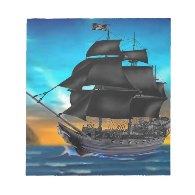 PIRATE SHIP AT SUNSET NOTEPAD (Front)
