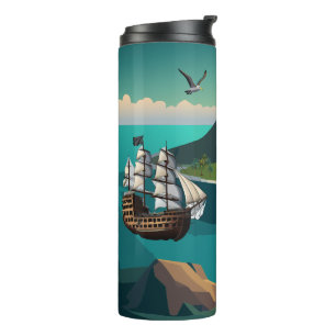 Pirate Ship At Treasure Island Thermal Tumbler