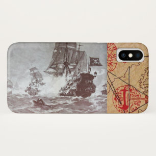 PIRATE SHIP BATTLE / ANTIQUE PIRATES TREASURE MAPS Case-Mate iPhone CASE