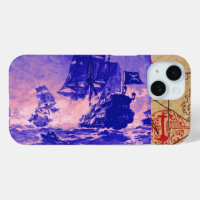 PIRATE SHIP BATTLE / ANTIQUE PIRATES TREASURE MAPS