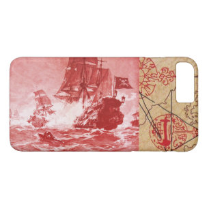 PIRATE SHIP BATTLE / ANTIQUE PIRATES TREASURE MAPS Case-Mate iPhone CASE