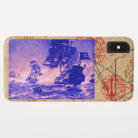 PIRATE SHIP BATTLE / ANTIQUE PIRATES TREASURE MAPS