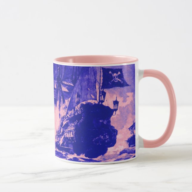 PIRATE SHIP BATTLE / blue purple Mug (Right)
