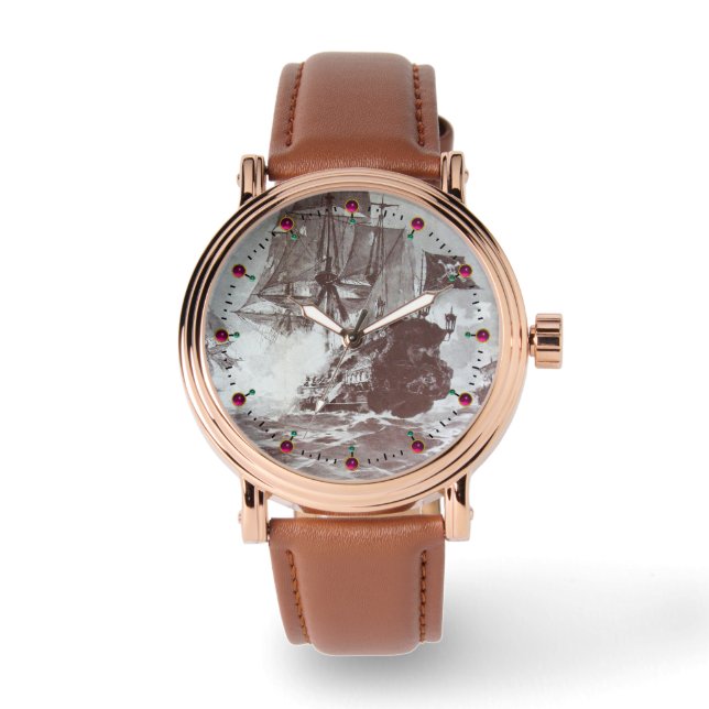 PIRATE SHIP BATTLE IN BLACK AND WHITE WATCH (Front)