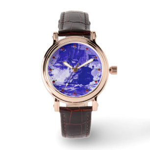 PIRATE SHIP BATTLE Navy Blue Nautical Watch