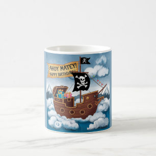 Pirate Ship Birthday Card - Ahoy Matey! Coffee Mug