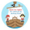Pirate Ship Birthday Thank You Sticker