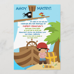 Pirate Ship Boy Anniversaire Fête Invitation
