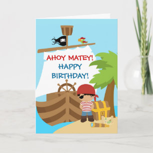 Pirate Ship Boy Birthday greeting card