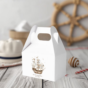 Pirate Ship Brown Nautical Theme Birthday Favor Box