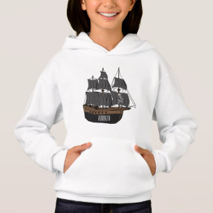 Pirate ship cartoon illustration 