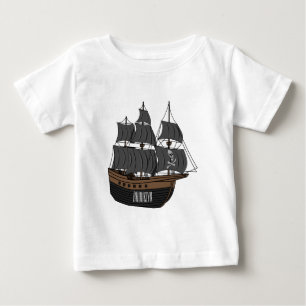 Pirate ship cartoon illustration baby T-Shirt