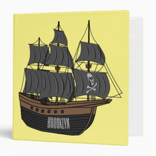 Pirate ship cartoon illustration binder