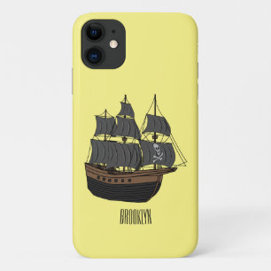 Pirate ship cartoon illustration iPhone 11 case