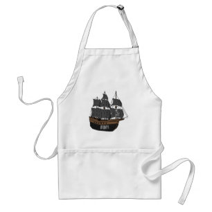 Pirate ship cartoon illustration  standard apron