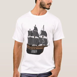 Pirate ship cartoon illustration  T-Shirt
