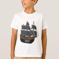 Pirate ship cartoon illustration