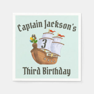 Pirate Ship Children's Birthday Party Napkin