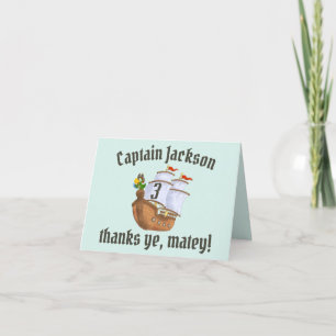 Pirate Ship Children's Birthday Thank You Card