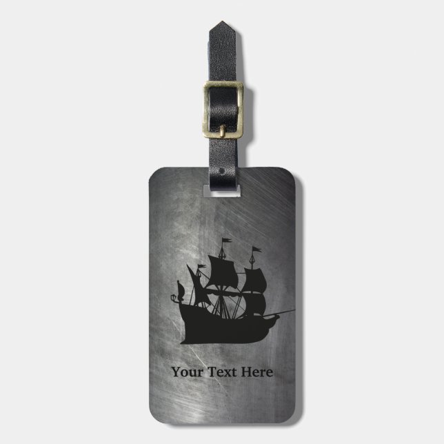 Pirate Ship Custom Luggage Tag (Front Vertical)