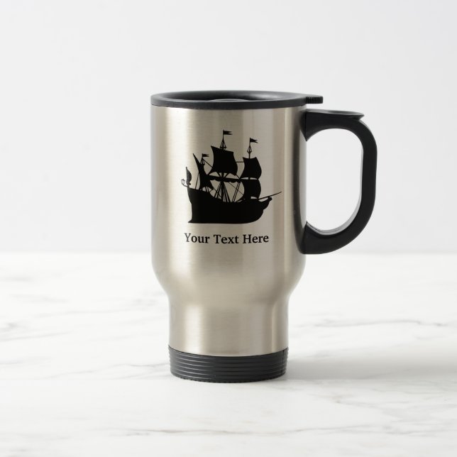 Pirate Ship Custom Travel Mug (Right)