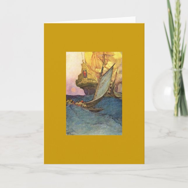 Pirate Ship Greeting Card (Front)
