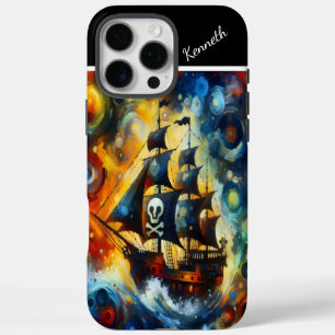 Pirate Ship In A Starry Storm iPhone 16 Pro Max Case