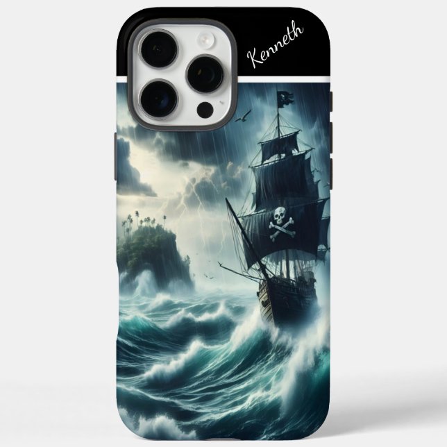 Pirate Ship In A Storm Case-Mate iPhone Case (Back)