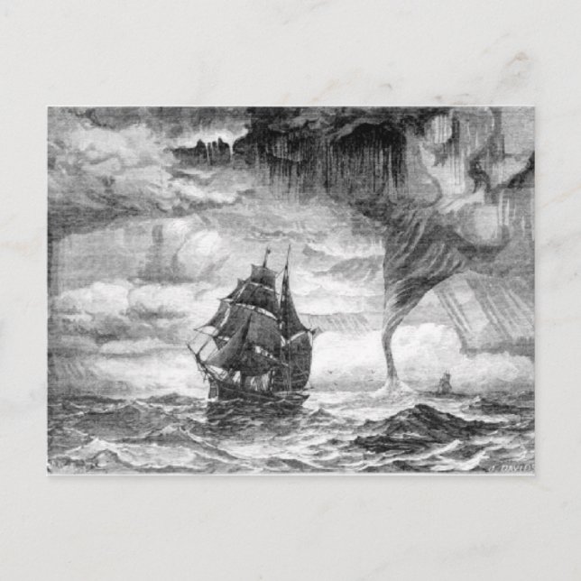 Pirate Ship in a Storm Postcard (Front)
