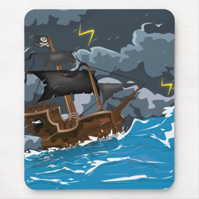 Pirate Ship in Storm Mouse Pad (Front)