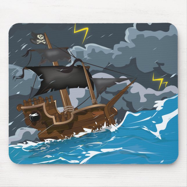 Pirate Ship in Storm Mouse Pad (Front)