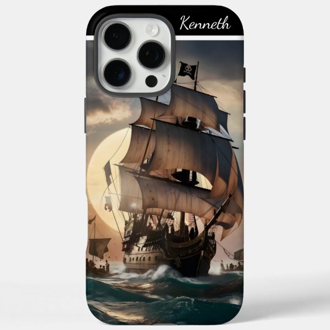 Pirate Ship In Stormy Seas Case-Mate iPhone Case (Back)