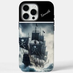 Pirate Ship in Stormy Seas iPhone 16 Pro Max Case