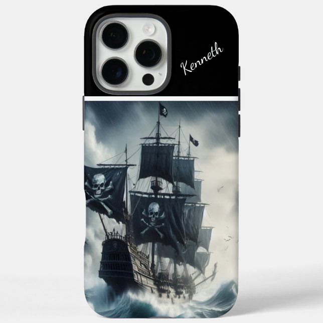 Pirate Ship in Stormy Seas Case-Mate iPhone Case (Back)