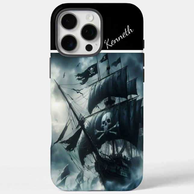 Pirate Ship In Stormy Seas Case-Mate iPhone Case (Back)
