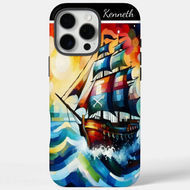 Pirate Ship In Stormy Seas Case-Mate iPhone Case (Back)