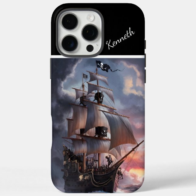 Pirate Ship In Stormy Seas Case-Mate iPhone Case (Back)