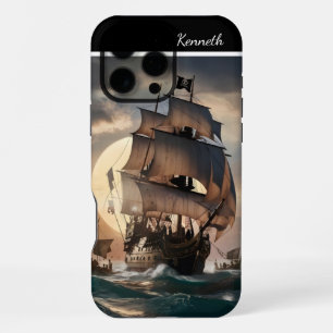 Pirate Ship In Stormy Seas iPhone 16 Pro Max Case